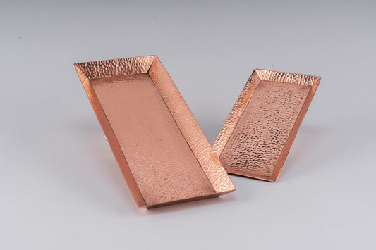 Hammered Bronze Tray Set detail by Brassnclay